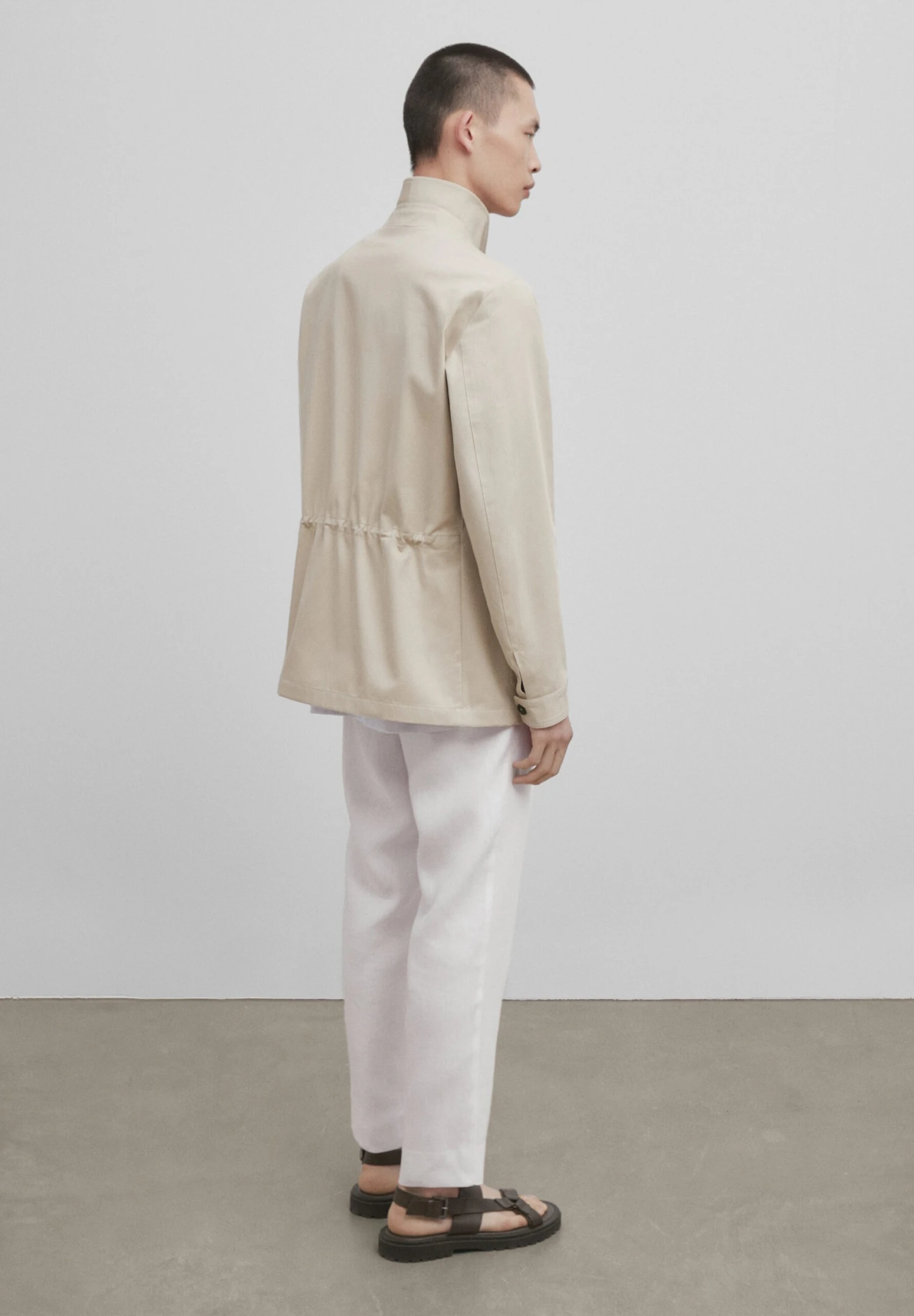 Massimo Dutti Studio - Micro Overshirt - Summer Jacket - Sand 5 Massimo Dutti Studio - Micro Overshirt - Summer Jacket - Sand - Image 3