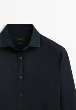 Massimo Dutti Micro Textured - Shirt - Dark Blue -Massimo Dutti Shop 944ce49495cf47c982689d7faccc1deb