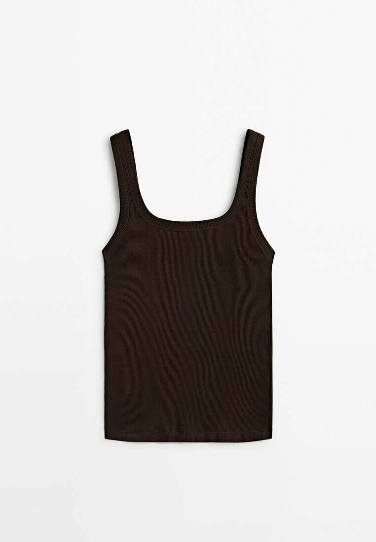Massimo Dutti Mercerised - Top - Dark Brown 6 Massimo Dutti Mercerised - Top - Dark Brown - Image 4