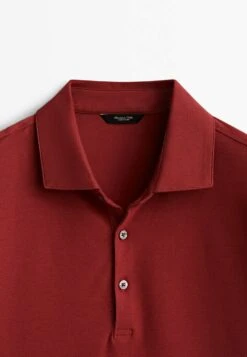 Massimo Dutti Short Sleeve Diagonal Micro - Polo Shirt - Red -Massimo Dutti Shop 94b35ce26a5d44c098e8f3b5c7c13c3c