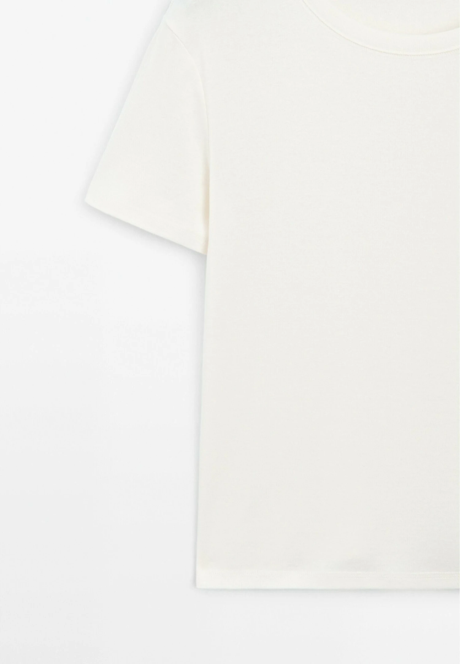 Massimo Dutti REGULAR FIT WITH COLLAR DETAIL - Basic T-shirt - Beige 11 Massimo Dutti REGULAR FIT WITH COLLAR DETAIL - Basic T-shirt - Beige - Image 9