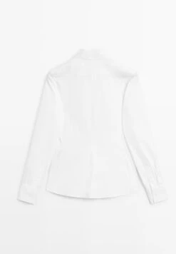 Massimo Dutti STRETCH FITTED LONG SLEEVE - Button-down Blouse - White -Massimo Dutti Shop 951ace5d644d482386d50949b94d4cee