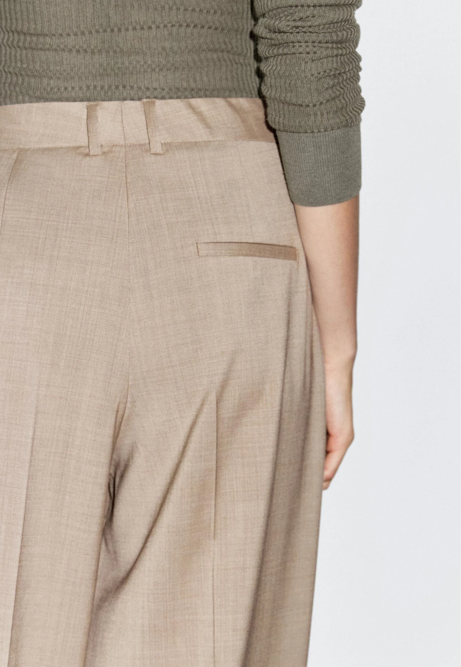 Massimo Dutti DARTED - Trousers - BEIGE 5 Massimo Dutti DARTED - Trousers - BEIGE - Image 3