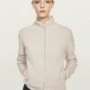 Massimo Dutti ZIP-UP WITH BUTTONS - Cardigan - Beige -Massimo Dutti Shop 9521df25568a438599cb75182679a36d
