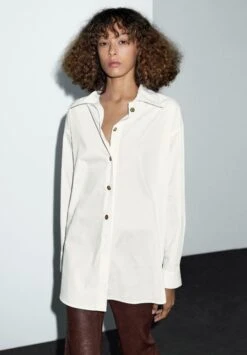 Massimo Dutti GARMENT WITH GOLDEN BUTTONS - Button-down Blouse - White -Massimo Dutti Shop 95220600ea584d52a6fb82cc042fb2f3