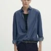 Massimo Dutti Regular Fit Stonewash - Shirt - Blue Grey -Massimo Dutti Shop 9539e61953db47e1be03a099655fc758