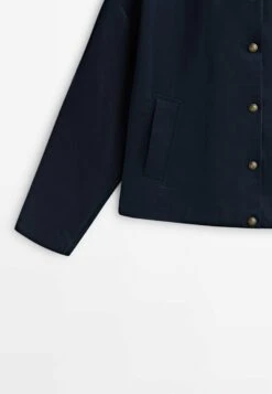 Massimo Dutti With Snap Buttons - Bomber Jacket - Dark Blue -Massimo Dutti Shop 95463508563d44b4a21645ebcaff6c05