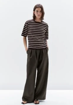 Massimo Dutti STRIPED BOXY FIT - Print T-shirt - Mottled Brown -Massimo Dutti Shop 9553a2ebe675463099a84823663744dd