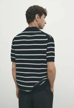 Massimo Dutti Short Sleeve Striped - Polo Shirt - Dark Blue -Massimo Dutti Shop 95cb74c2f7dd4e4da4cd7b8fe69b4872