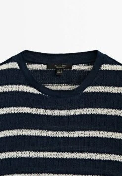 Massimo Dutti Textured Striped Blend - Print T-Shirt - Dark Blue 18 Massimo Dutti Textured Striped Blend - Print T-Shirt - Dark Blue -Massimo Dutti Shop 95f062f7a5c64337baf4c8d907e09a2e