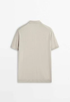 Massimo Dutti With V-Neck And Buttons - Polo Shirt - Beige -Massimo Dutti Shop 95f69ebbecfc4b0585c931cf589c75e6