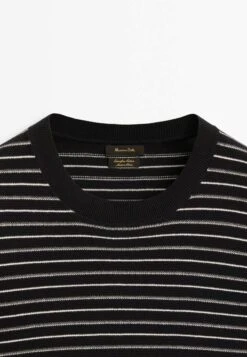 Massimo Dutti Short Sleeve With Irregular Stripes - Print T-Shirt - Dark Blue -Massimo Dutti Shop 960061c94aa048f98386f3e5af086746