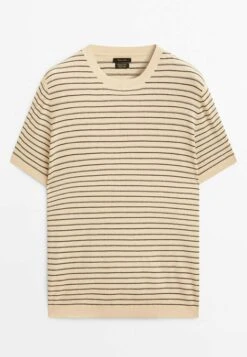 Massimo Dutti Short Sleeve With Irregular Stripes - Print T-Shirt - Beige 21 Massimo Dutti Short Sleeve With Irregular Stripes - Print T-Shirt - Beige -Massimo Dutti Shop 9606cd46741f486d95d6b32d31436a74