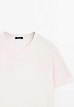 Massimo Dutti REGULAR FIT SHORT SLEEVE - Basic T-shirt - Light Pink -Massimo Dutti Shop 9643a5f8bff3435c8883834a0b5468e3