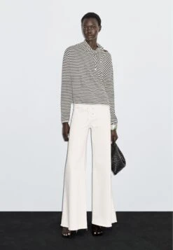 Massimo Dutti STRIPED WITH REMOVABLE BANDANA - Jumper - Beige