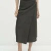 Massimo Dutti Style Midi - A-Line Skirt - Khaki -Massimo Dutti Shop 9659b12a0ca74cc2ac1aa14b885d2304