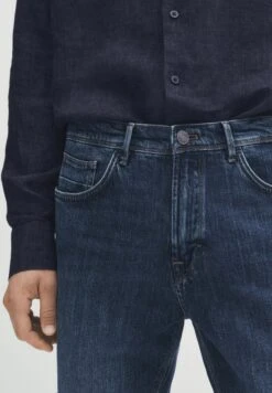 Massimo Dutti Stonewash - Jeans Tapered Fit - Blue -Massimo Dutti Shop 9693536e2f724c02969ded6b7cb886b5