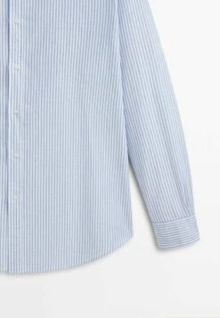 Massimo Dutti Seersucker Textured Striped - Shirt - Light Blue -Massimo Dutti Shop 9693bcb3d6a94713bf600b2bc801d33c