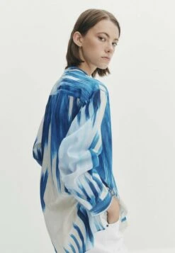 Massimo Dutti With Ikat Print And Ties- Button-Down Blouse - Neon Blue -Massimo Dutti Shop 969cc839d0e04fdb8626a8d8c2f00bbb