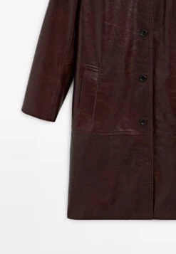 Massimo Dutti LONG NAPPA FINISH - Leather Jacket - Bordeaux -Massimo Dutti Shop 96dc010858b94f34a020c2a8797e63f0