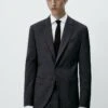 Massimo Dutti Check Super - Suit Jacket - Grey -Massimo Dutti Shop 96fc86c5f4f34564b8d44cef30972326