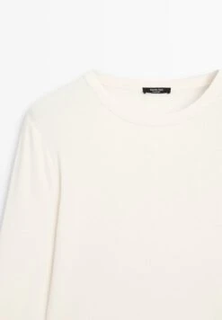 Massimo Dutti LONG SLEEVE WITH ROUNDED HEM - Long Sleeved Top - Beige -Massimo Dutti Shop 972817f535a0423a9067812b5c4785ff