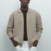 Massimo Dutti ZIP-UP POLO COLLAR - Cardigan - Light Brown -Massimo Dutti Shop 976deef22c3e48d4908fd58773643bc0