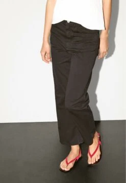 Massimo Dutti STRAIGHT-LEG CROPPED - Trousers - Brown