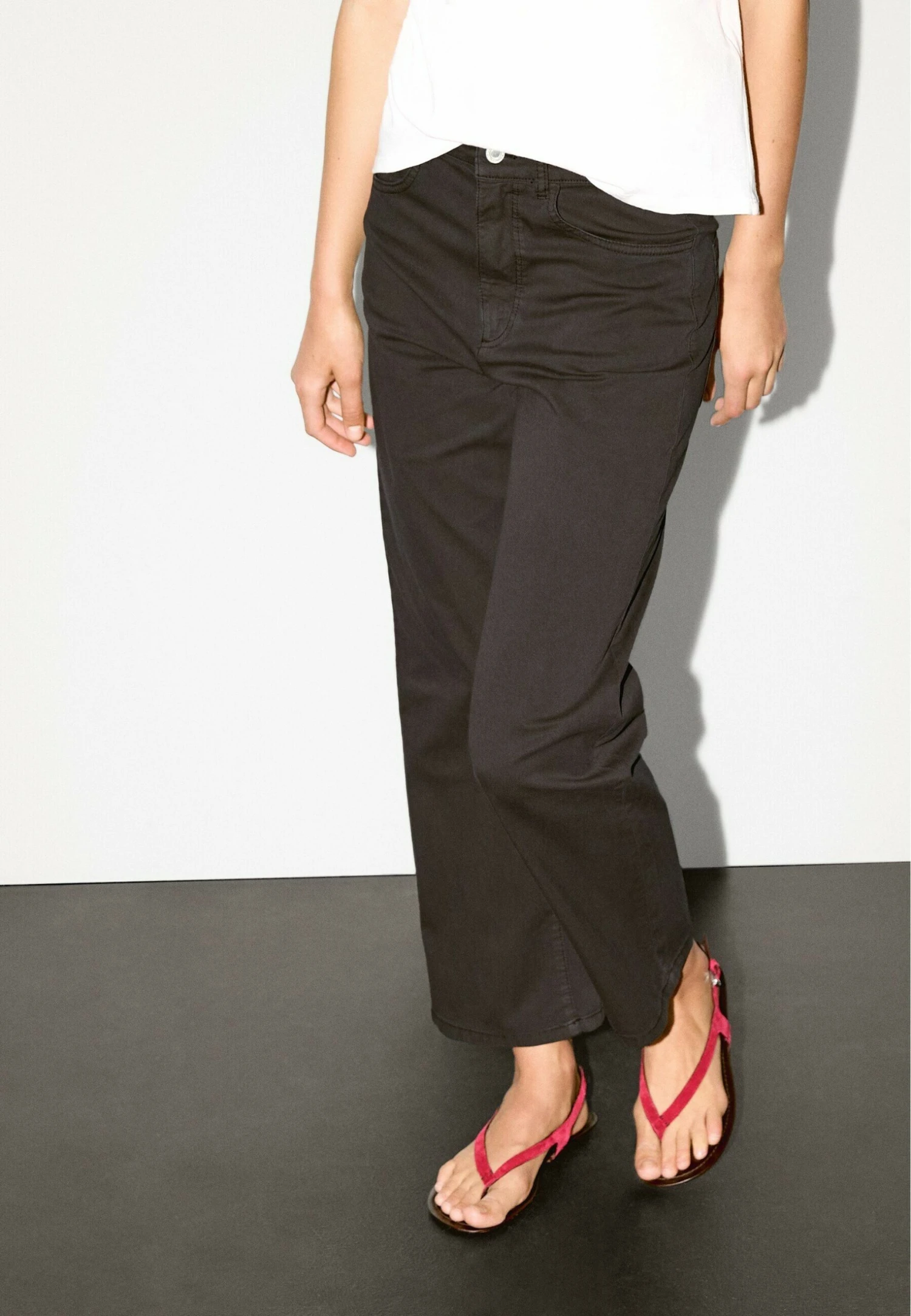 Massimo Dutti STRAIGHT-LEG CROPPED - Trousers - Brown 3 Massimo Dutti STRAIGHT-LEG CROPPED - Trousers - Brown