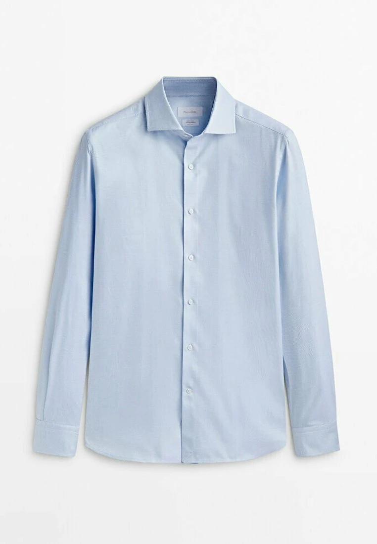 Massimo Dutti Easy Iron Micro Check Slim Fit - Formal Shirt - Light Blue 8 Massimo Dutti Easy Iron Micro Check Slim Fit - Formal Shirt - Light Blue - Image 6