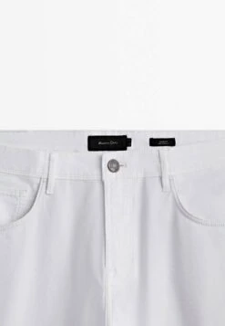 Massimo Dutti Slim Fit Textured Effect - Trousers - White -Massimo Dutti Shop 97eec4e0e2454a7b818d668b9964b454