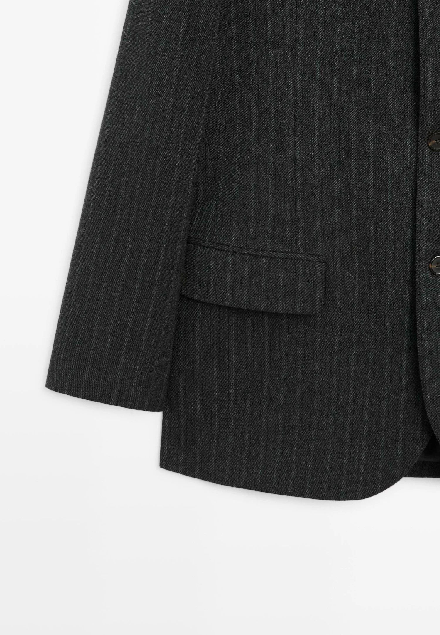 Massimo Dutti STRIPED PRINT - Blazer - Dark Grey 12 Massimo Dutti STRIPED PRINT - Blazer - Dark Grey - Image 10