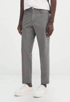 Massimo Dutti Poplin- Straight Leg Jeans - Dark Grey