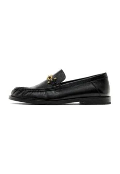 Massimo Dutti CRACKLED WITH DECORATIVE DETAIL - Slip-ons - Black