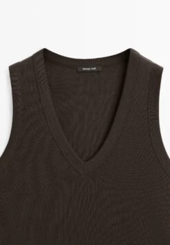 Massimo Dutti V-NECK SLEEVELESS - Basic T-shirt - Brown -Massimo Dutti Shop 984d4300d1c74a9cb9c0bf2b2494994f