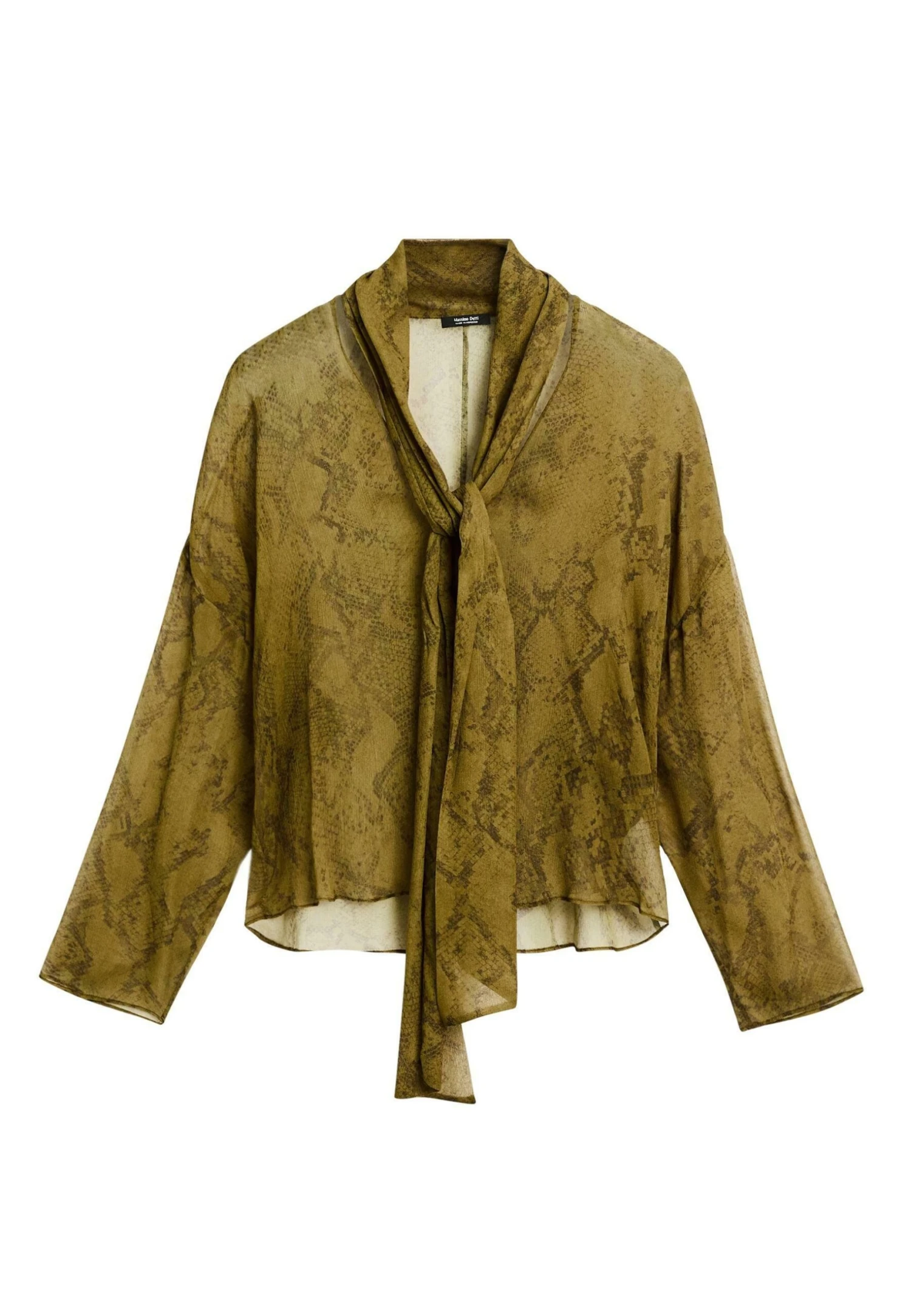 Massimo Dutti FLOWING ANIMAL PRINT GARMENT - Blouse - Green 7 Massimo Dutti FLOWING ANIMAL PRINT GARMENT - Blouse - Green - Image 5