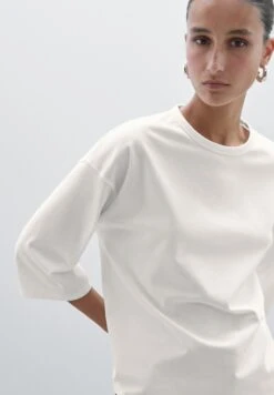 Massimo Dutti OVERSIZE HEAVY WEIGHT - Basic T-shirt - White -Massimo Dutti Shop 9888fde76dfd4be4939fbc8365ab94a3