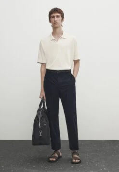 Massimo Dutti Contrast Short Sleeve- Polo Shirt - Beige -Massimo Dutti Shop 989526214a2d4f60bc1b49eefc1fcccf