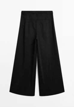 Massimo Dutti PALAZZO WITH TIE - Trousers - Black -Massimo Dutti Shop 9898d5cb168b4e2b9420ca19bc5b3c65