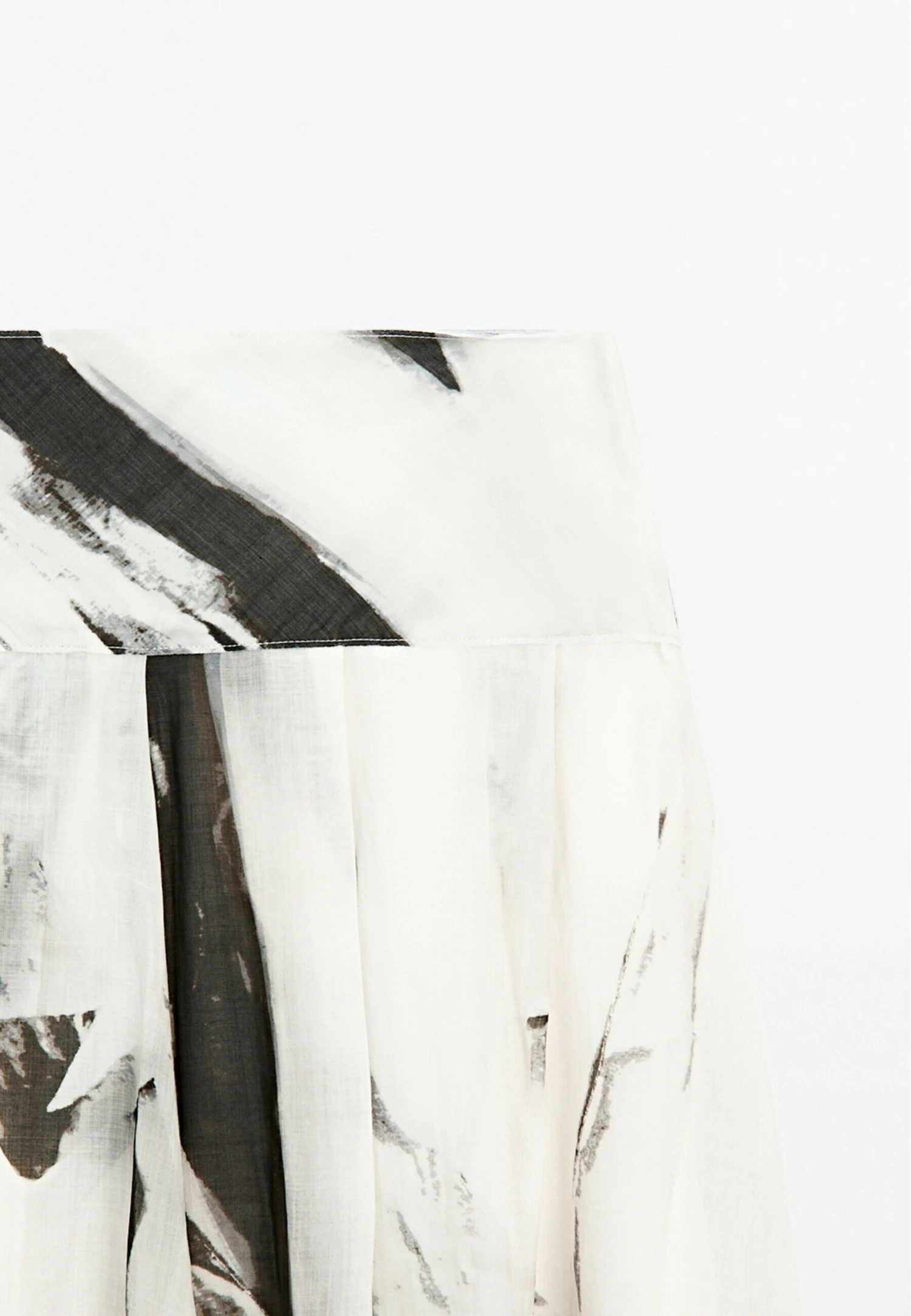 Massimo Dutti FLOWING MARBLE PRINT MIDI - A-line Skirt - White 9 Massimo Dutti FLOWING MARBLE PRINT MIDI - A-line Skirt - White - Image 7