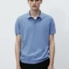 Massimo Dutti Kurzärmeliger - Polo Shirt - Light Blue Denim -Massimo Dutti Shop 98cc0c56bc7542e6a08728e6f3f884c2