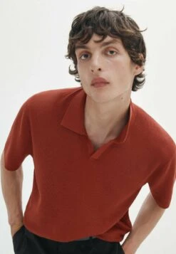 Massimo Dutti Vertical-Textured Micro - Polo Shirt - Mottled Red -Massimo Dutti Shop 98dd40d34dd343f3b6c16bec79174f8f