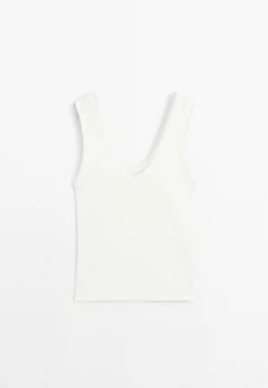 Massimo Dutti ROUND NECK WITH FRAYED PIPING - Top - White -Massimo Dutti Shop 98f3171b5f5f43f7bb76a1ae0cee15e8