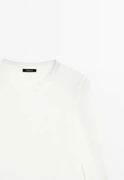 Massimo Dutti WITH NECKLINE - Long Sleeved Top - White -Massimo Dutti Shop 98f680e2eafb43f7b4dae5976597ae01