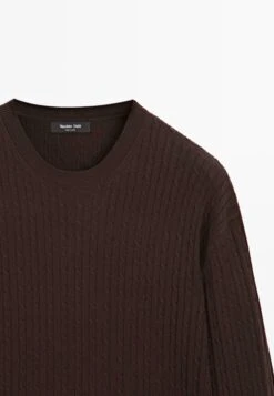 Massimo Dutti CABLE-KNIT CREW NECK - Jumper - Bordeaux -Massimo Dutti Shop 995c03c6ff504863a97547052ac8b276