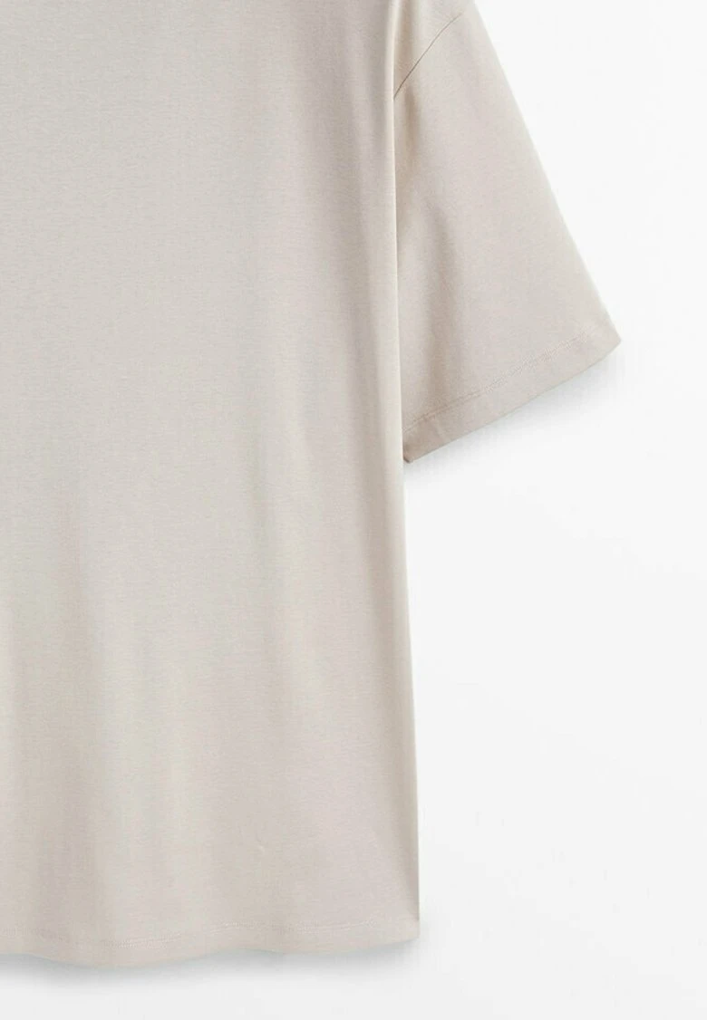 Massimo Dutti Studio -Short Sleeve - Basic T-Shirt - Beige 6 Massimo Dutti Studio -Short Sleeve - Basic T-Shirt - Beige - Image 4