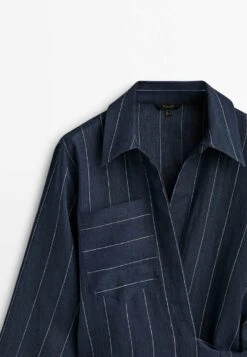 Massimo Dutti Pinstripe With Tie Detail - Shirt Dress -Massimo Dutti Shop 998bc14e9e2449ce96169bc85573fad6