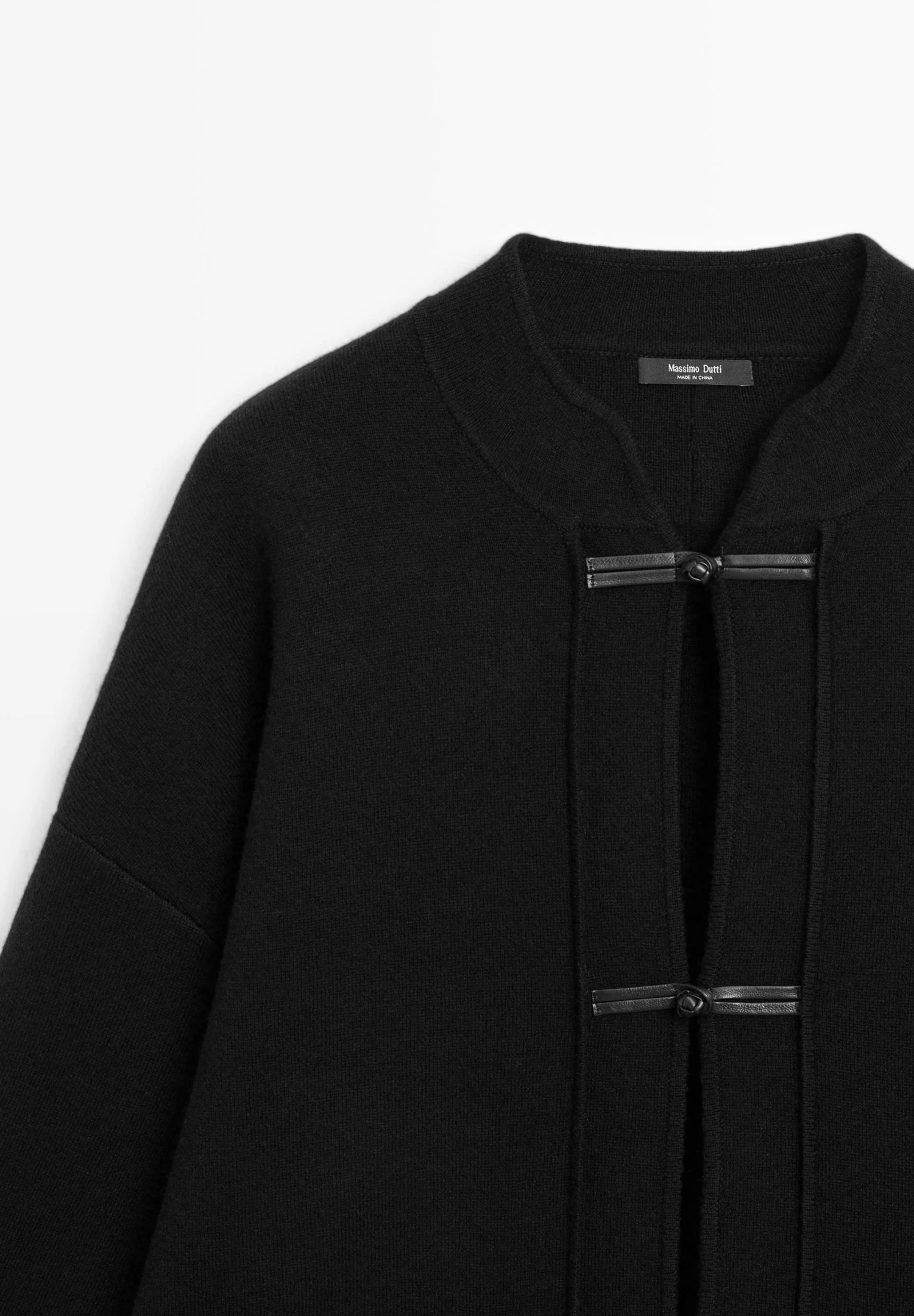 Massimo Dutti STANDING COLLAR WITH BUTTON DETAILS - Cardigan - Black 11 Massimo Dutti STANDING COLLAR WITH BUTTON DETAILS - Cardigan - Black - Image 9
