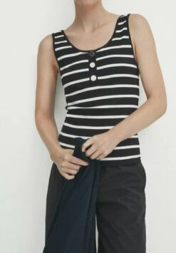 Massimo Dutti Strappy With Straps And Buttons - Top - Black