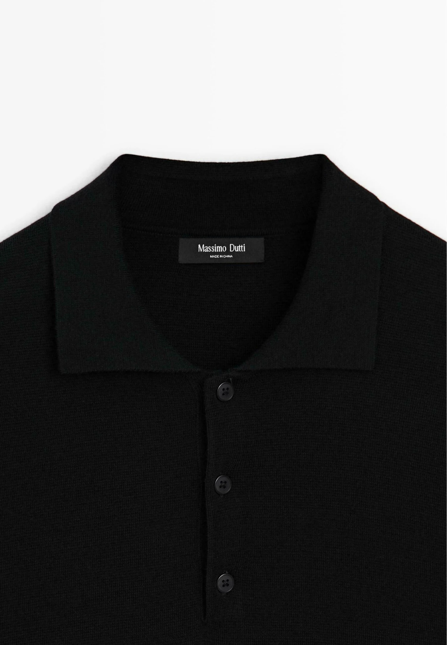 Massimo Dutti LONG SLEEVE POLO COLLAR - Jumper - Black 11 Massimo Dutti LONG SLEEVE POLO COLLAR - Jumper - Black - Image 9